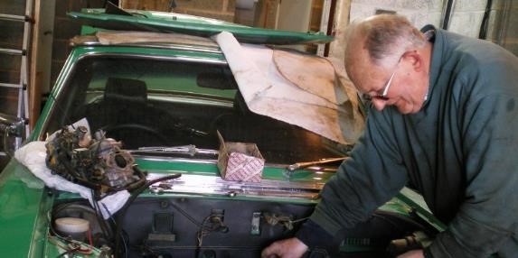 John tackling yet another engine rebuild